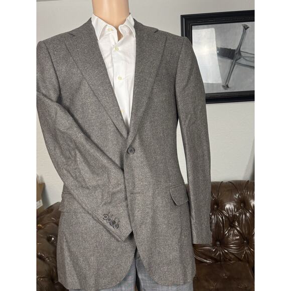 Suitsupply Brown VBC Flannel Sport Jacket Lazio Slim 44 US...